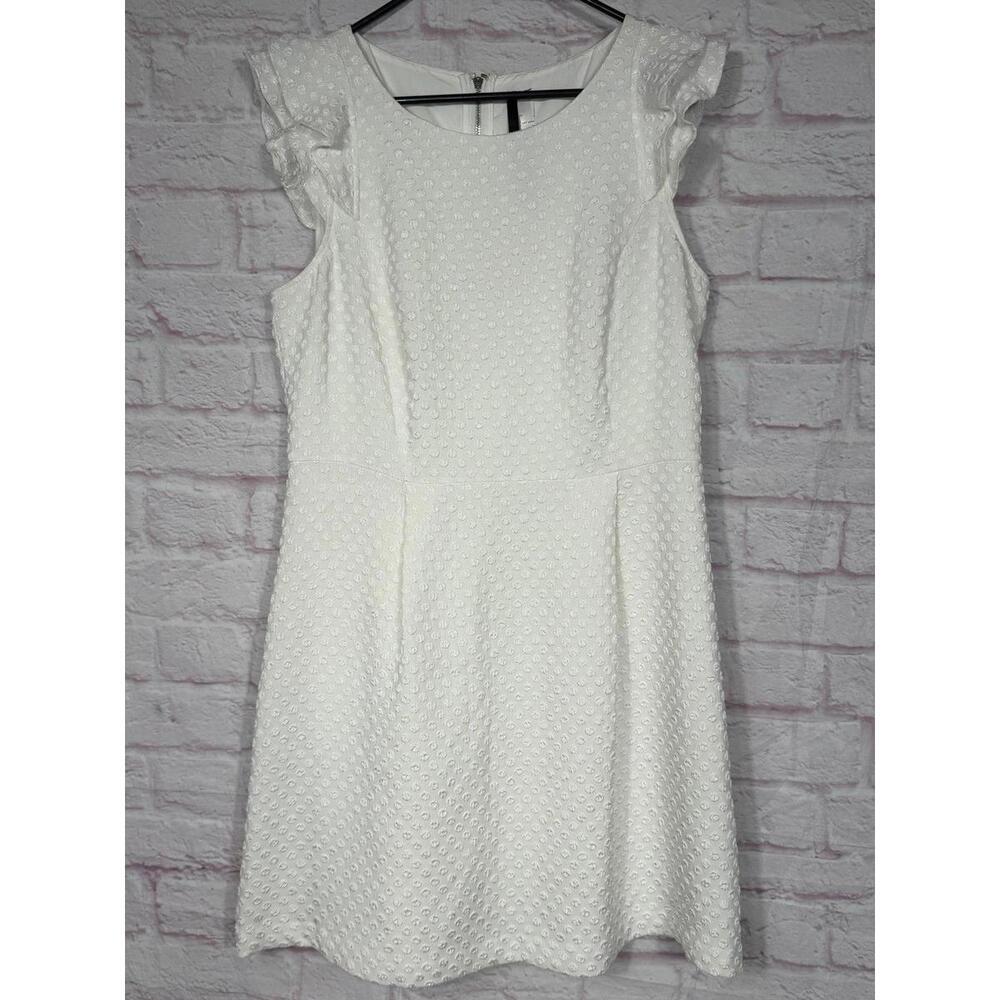 Kensie Large White Textured Sleeveless Dress